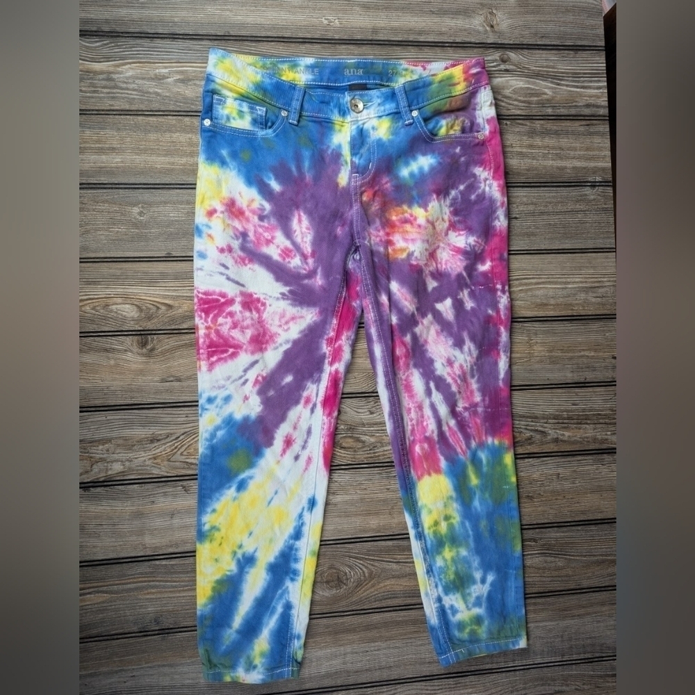 Ana tie-dye Capri denim pants size 27/4 - Picture 10 of 14